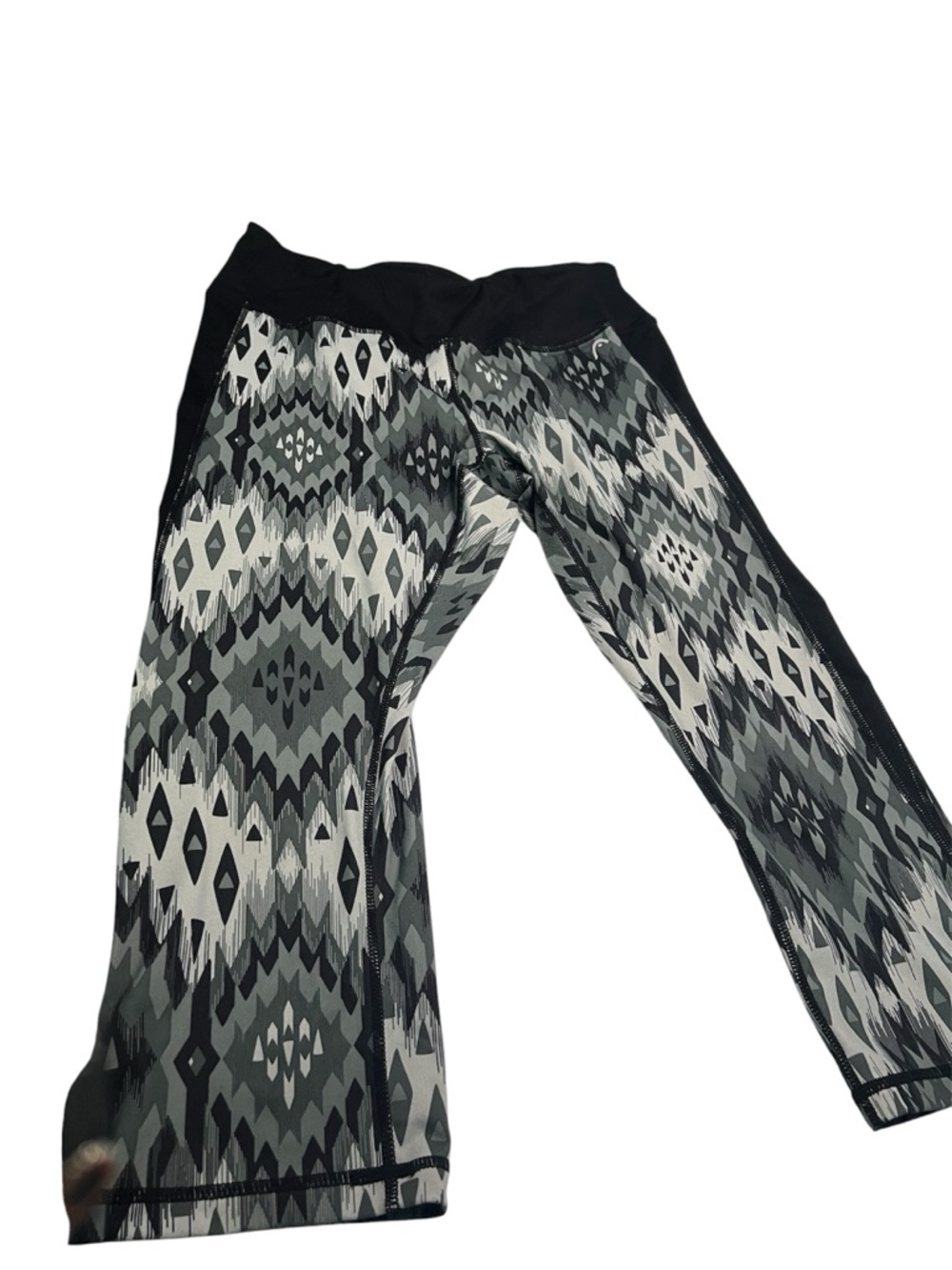 Head Women’s Black and Gray Geometric Active Leggings Size Large